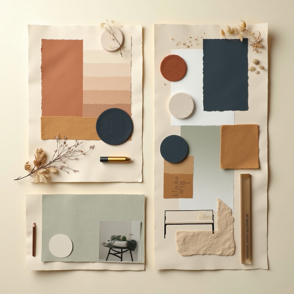 Mood board con opzioni stilistiche
